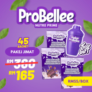 PAKEJ PEMULIHAN ( 3 KOTAK PROBELLEE PROBIOTIK + FREEGIFT SHAKER )