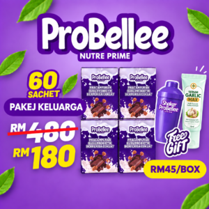 PAKEJ RAWATAN PENUH ( 4 KOTAK PROBELLEE PROBIOTIK + FREEGIFT SHAKER + FREEGIFT SERUM GARLIC )