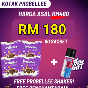 PAKEJ RAWATAN PENUH ( 4 KOTAK PROBELLEE PROBIOTIK + FREEGIFT SHAKER )
